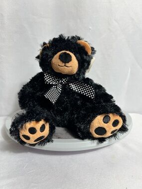 Unipak Black Teddy Bear Plush 6” Tiny Vera w Paws Polka Dot Bow 2018